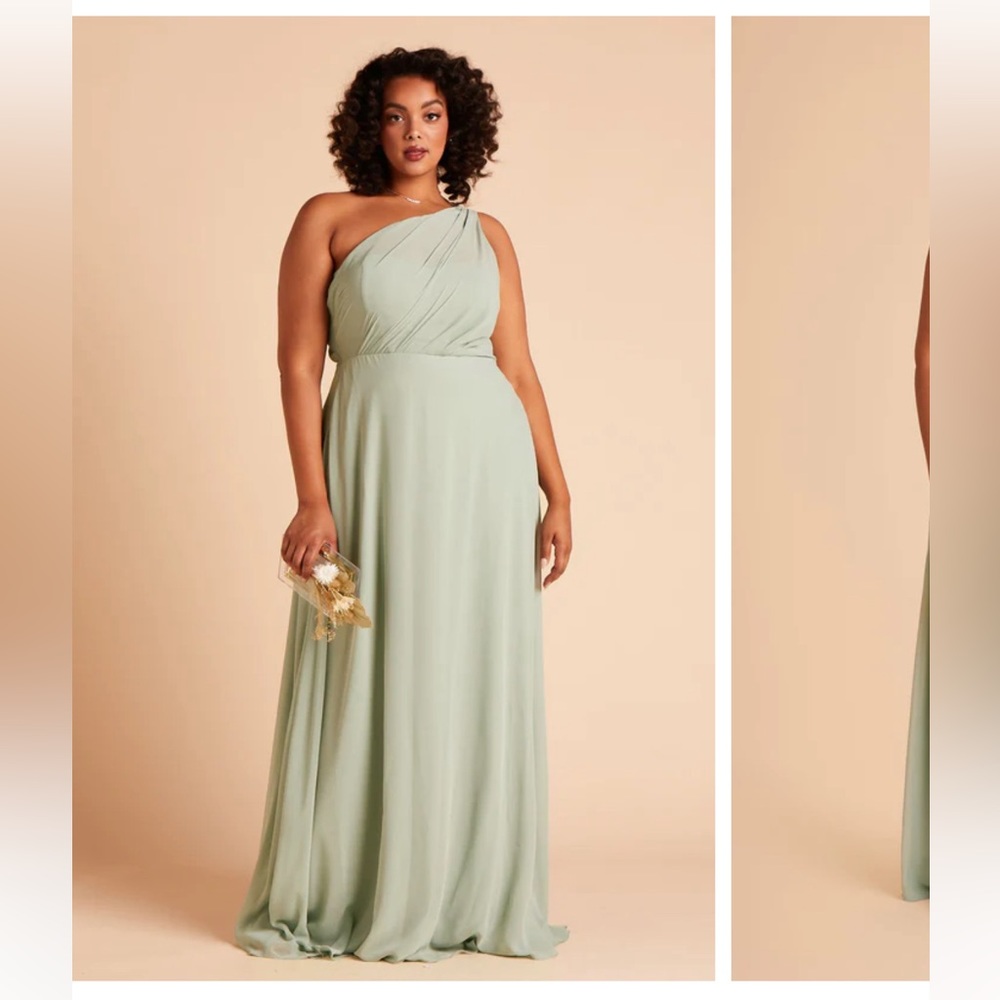 Elegant One Shoulder Mint Green Dress